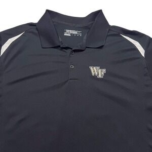 Wake Forest Demon Deacons Polo‎ Shirt Mens 2XL Black NCAA Golf Nike Dri Fit Work